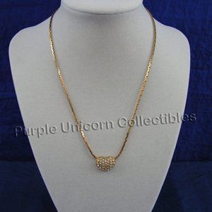 Vintage Swarovski Crystal Pave Heart Necklace